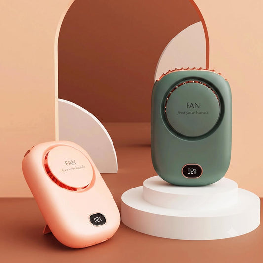 Portable Neck Fan - Pink and Green colors